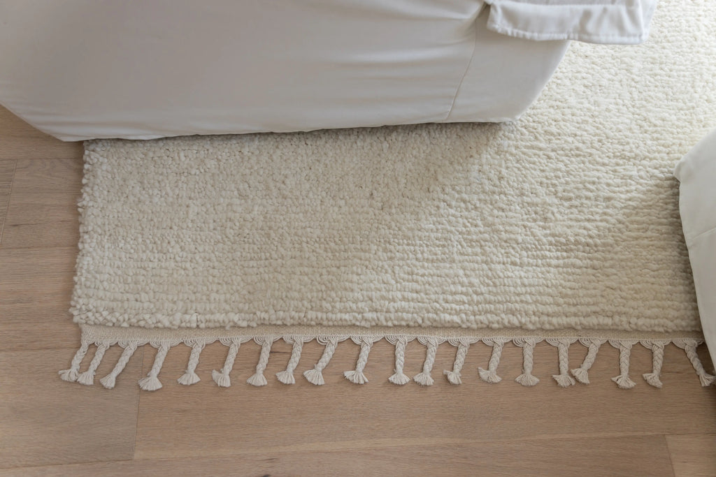Sample of Sapna Hand Knotted New Zealand Ribbed Wool Rug in Ivory