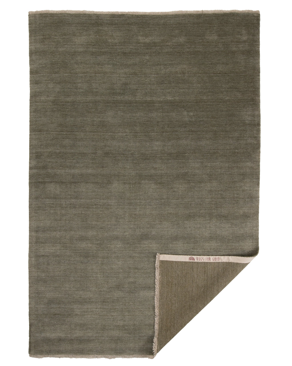 Sample of Bhakti Abrash Wool Blend Rug in Olive