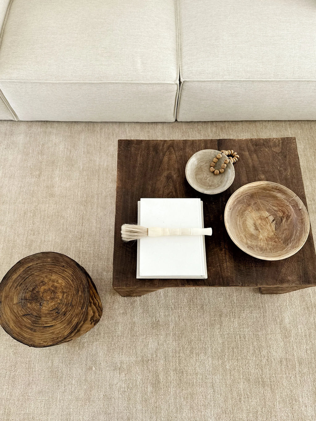 Sample of Bhakti Abrash Wool Blend Rug in Oyster