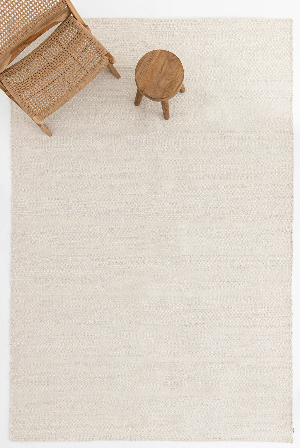 Elk Undyed Wool Rug in Natural White