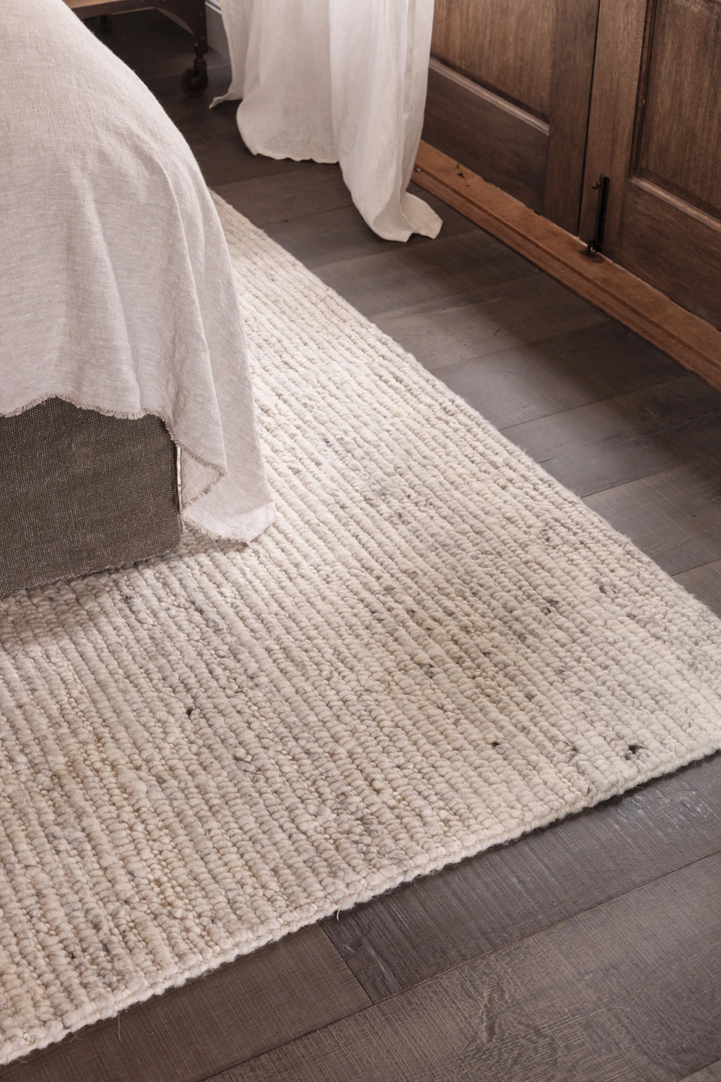 Sample of Bangalow Undyed New Zealand Wool Rug in Grey