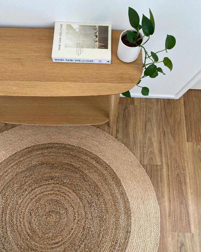 Ananda Round Two Toned Natural Jute Rug