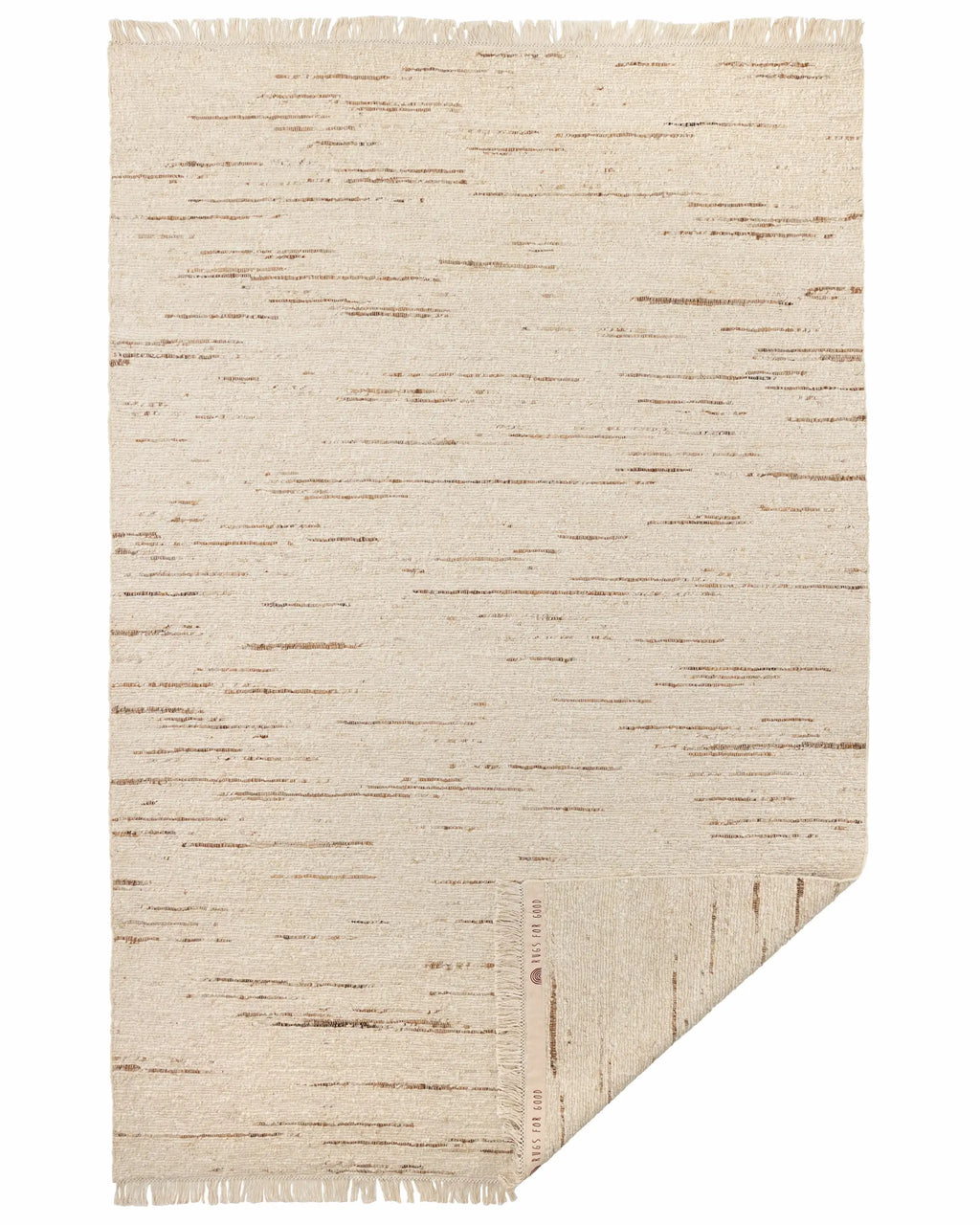 Kiva Hand Woven Wool Rug in Ivory and Chestnut