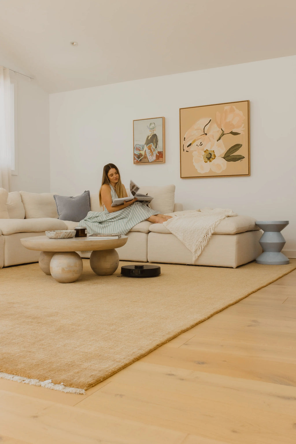 Bhakti Abrash Wool Blend Rug in Gold