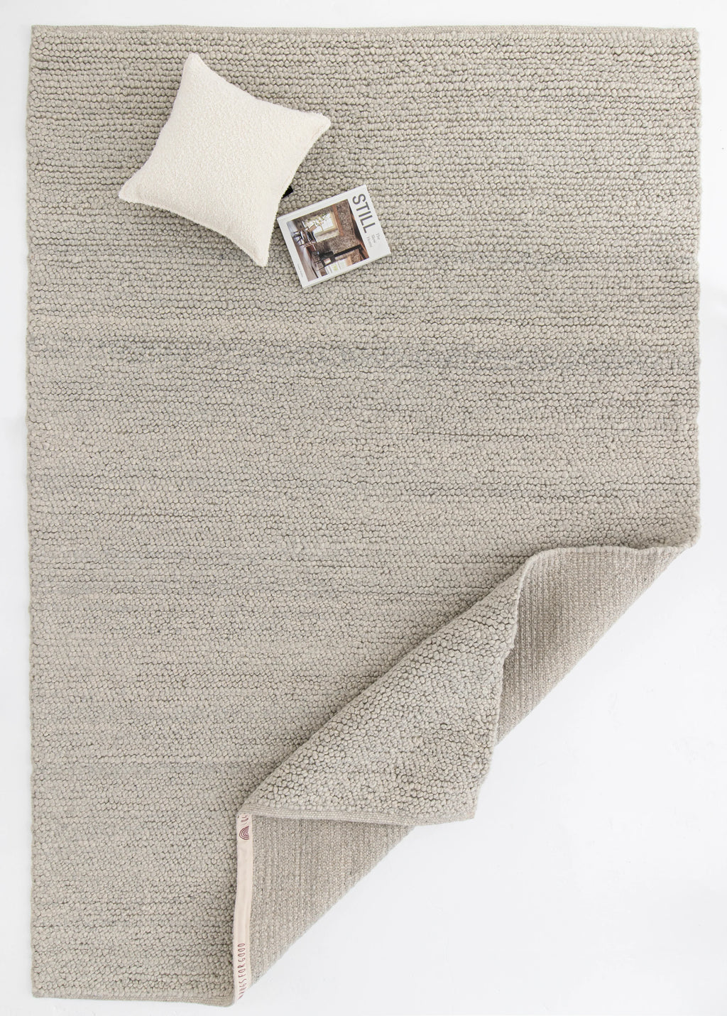 Sample of Newport Pebbly Weave Wool Rug in Grey
