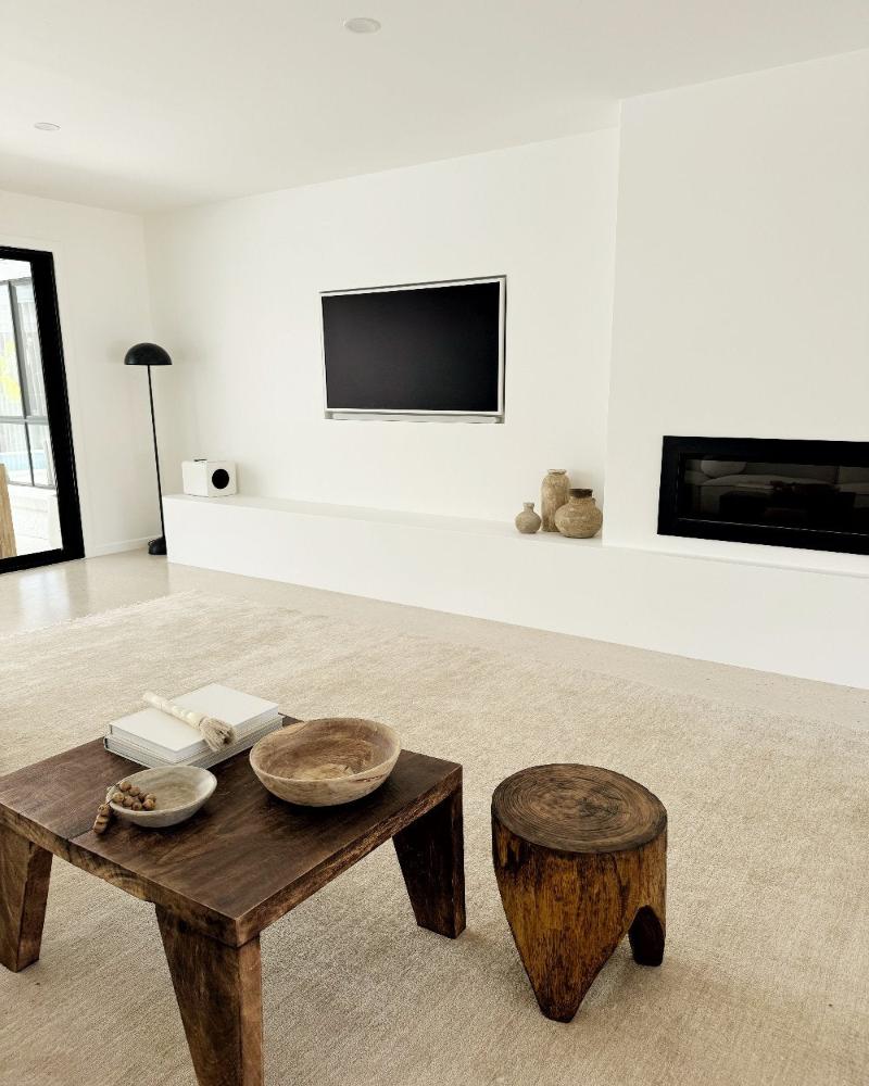 Sample of Bhakti Abrash Wool Blend Rug in Oyster