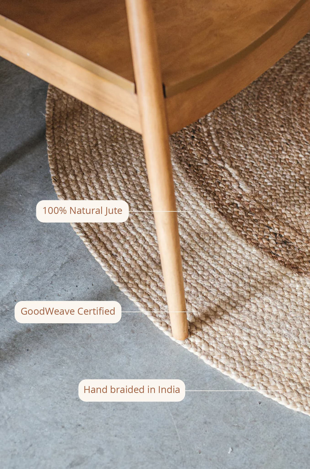 Ananda Round Two Toned Natural Jute Rug