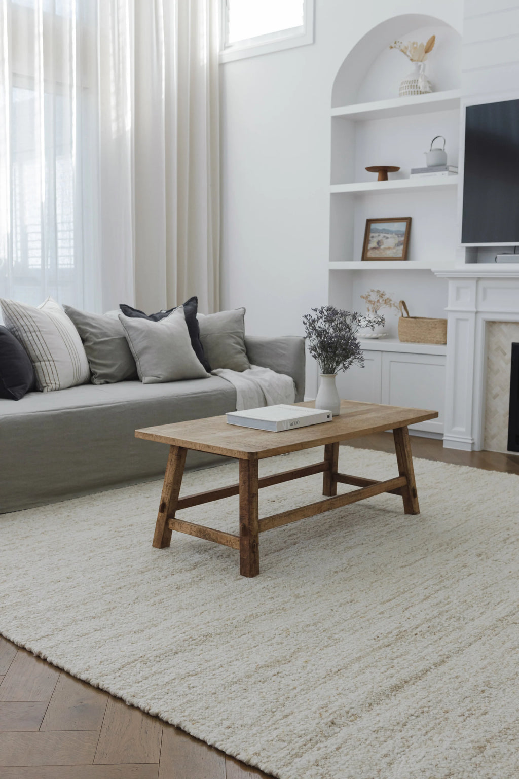 Sample of Sedona New Zealand Wool Rug in Pearl