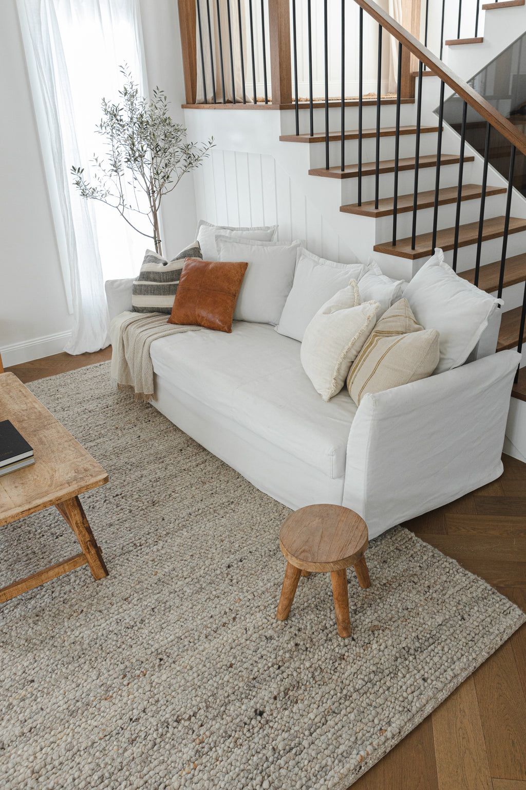 Sample of Topanga Chunky Wool Rug in Pebble