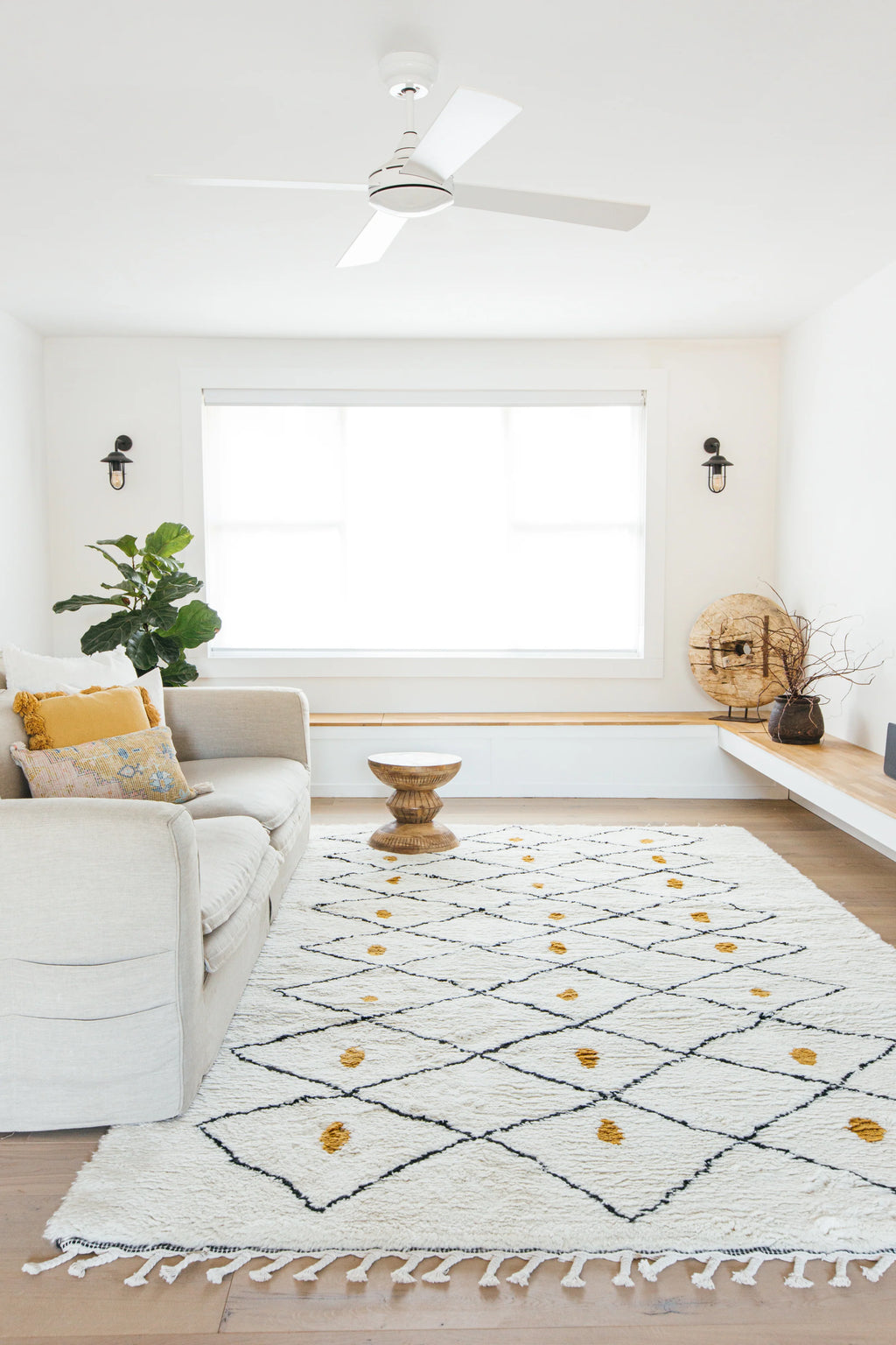 Aarti New Zealand Wool Moroccan Rug in Ivory