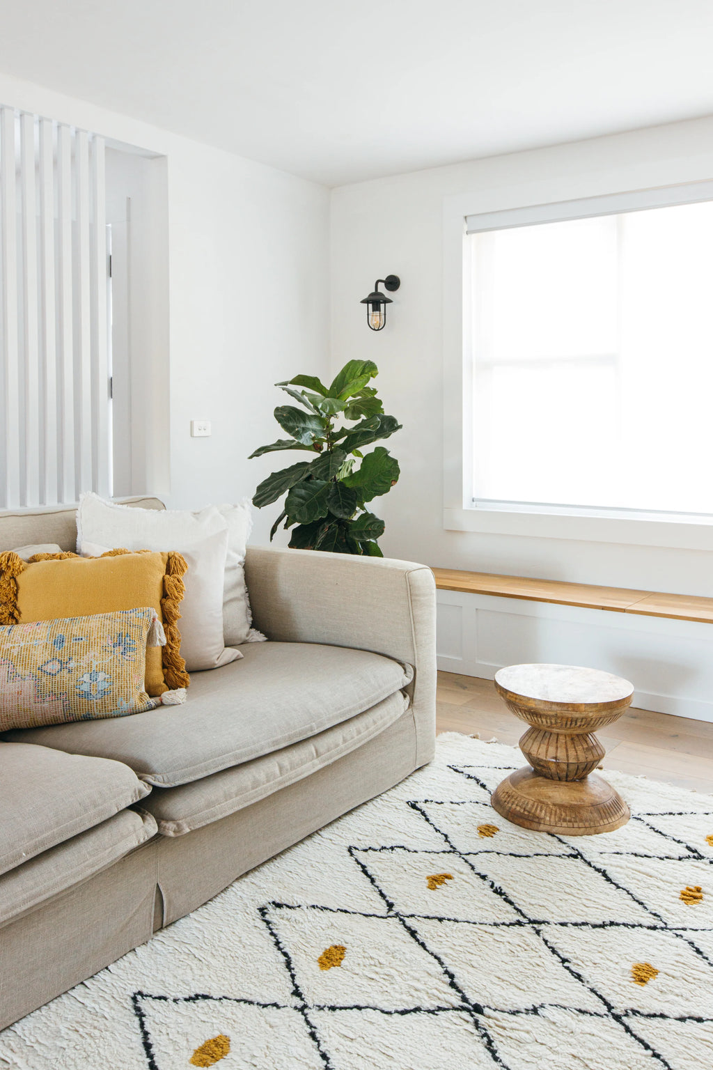 Aarti New Zealand Wool Moroccan Rug in Ivory