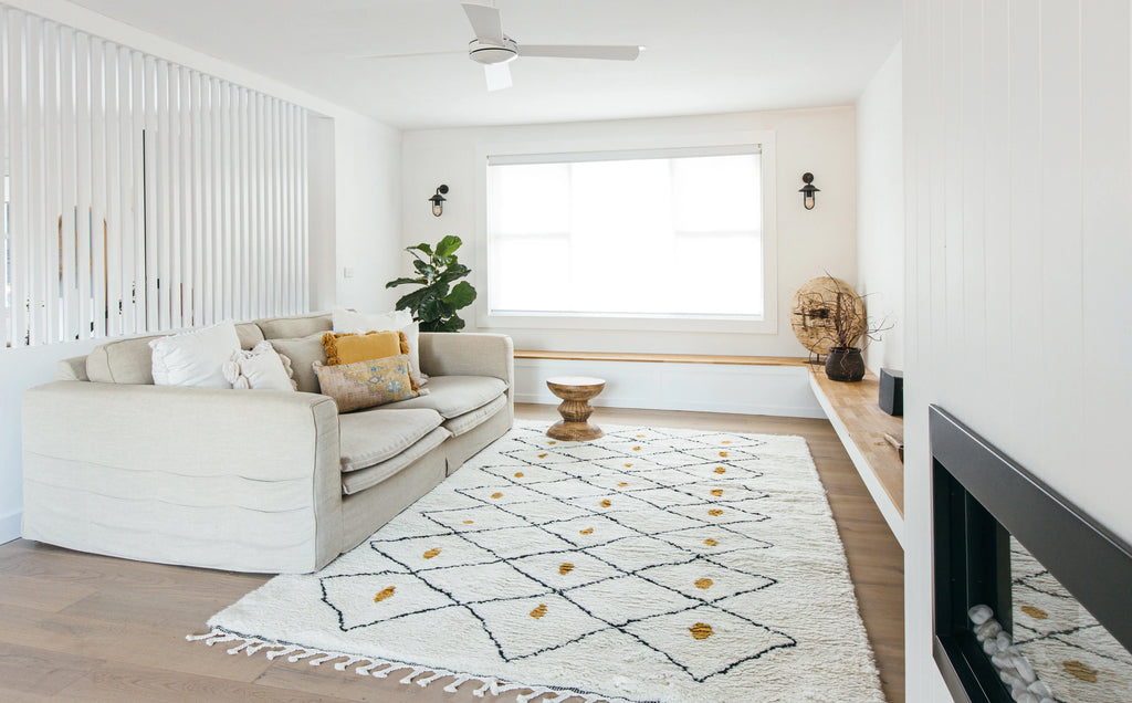 Aarti New Zealand Wool Moroccan Rug in Ivory