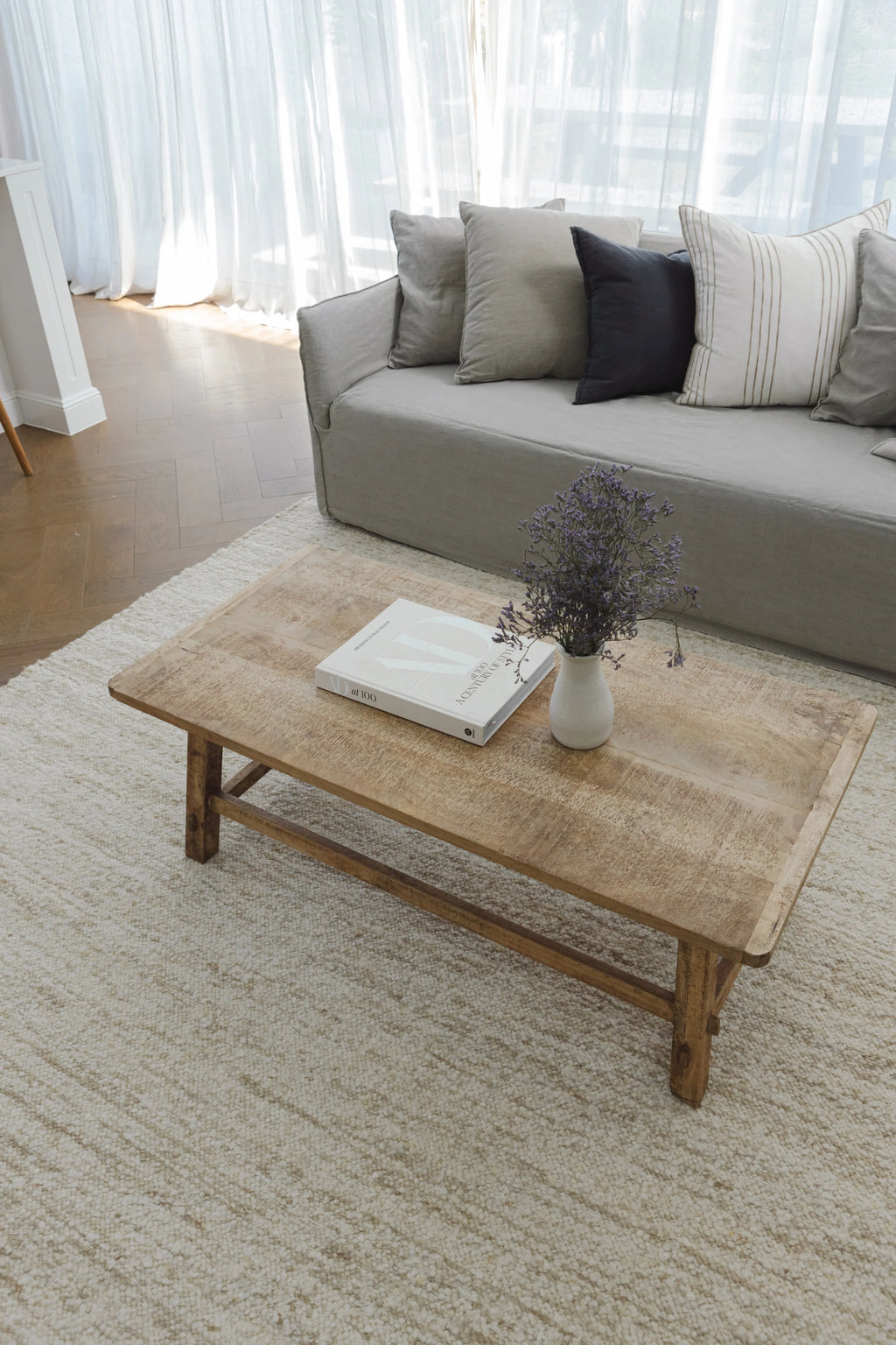 Sample of Sedona New Zealand Wool Rug in Pearl