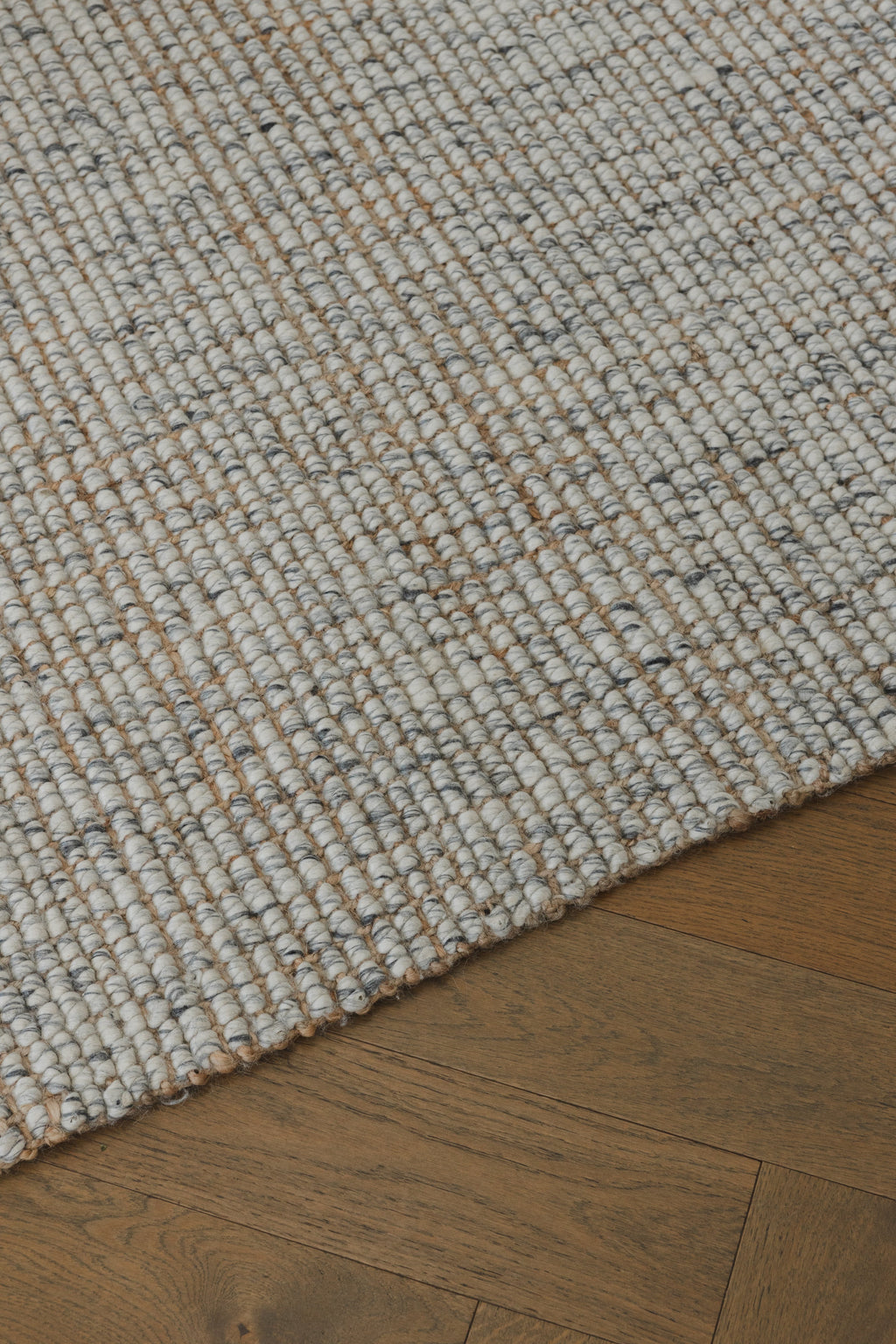 Sample of Alskar Handwoven Wool and Jute Rug in Grey