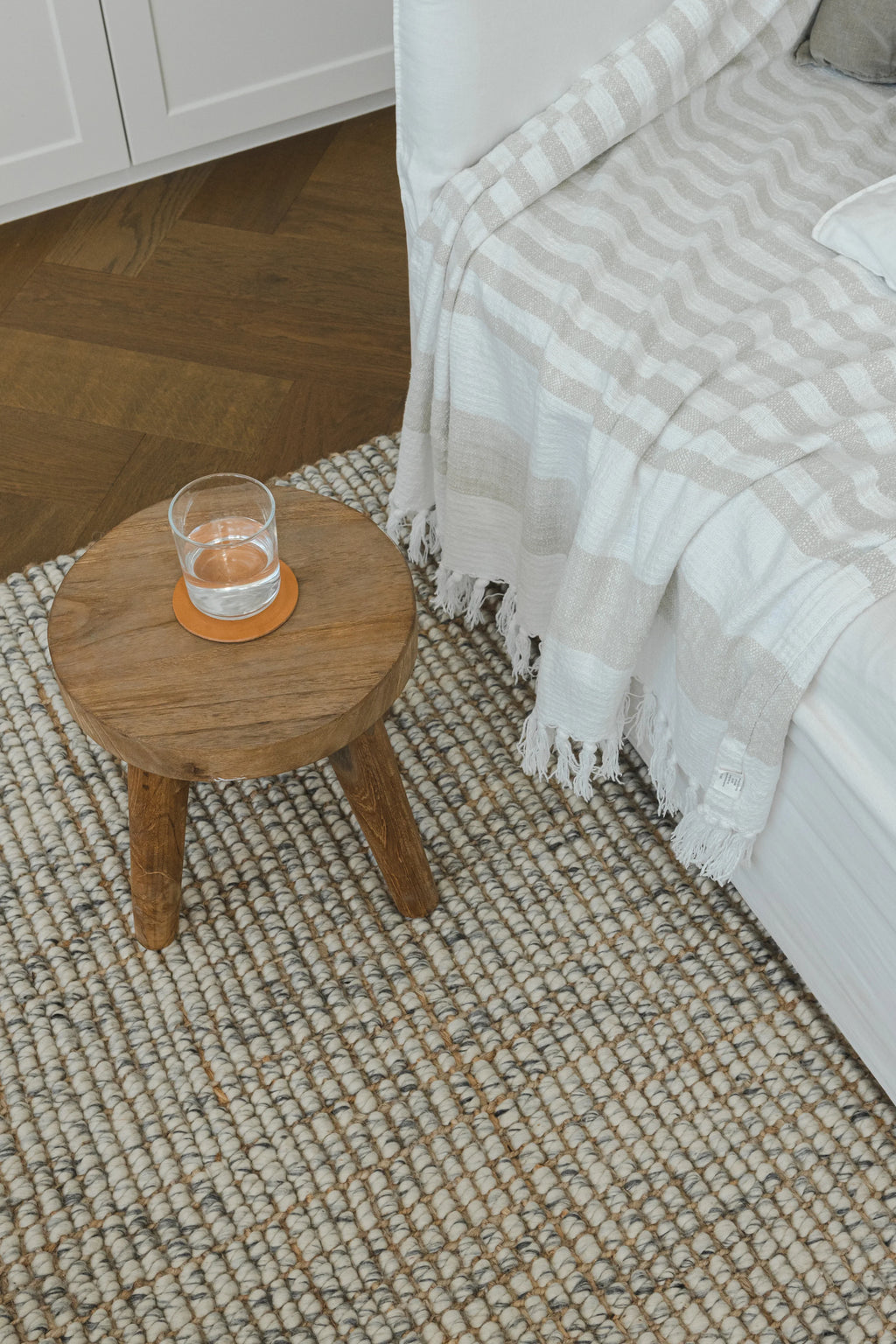 Sample of Alskar Handwoven Wool and Jute Rug in Grey