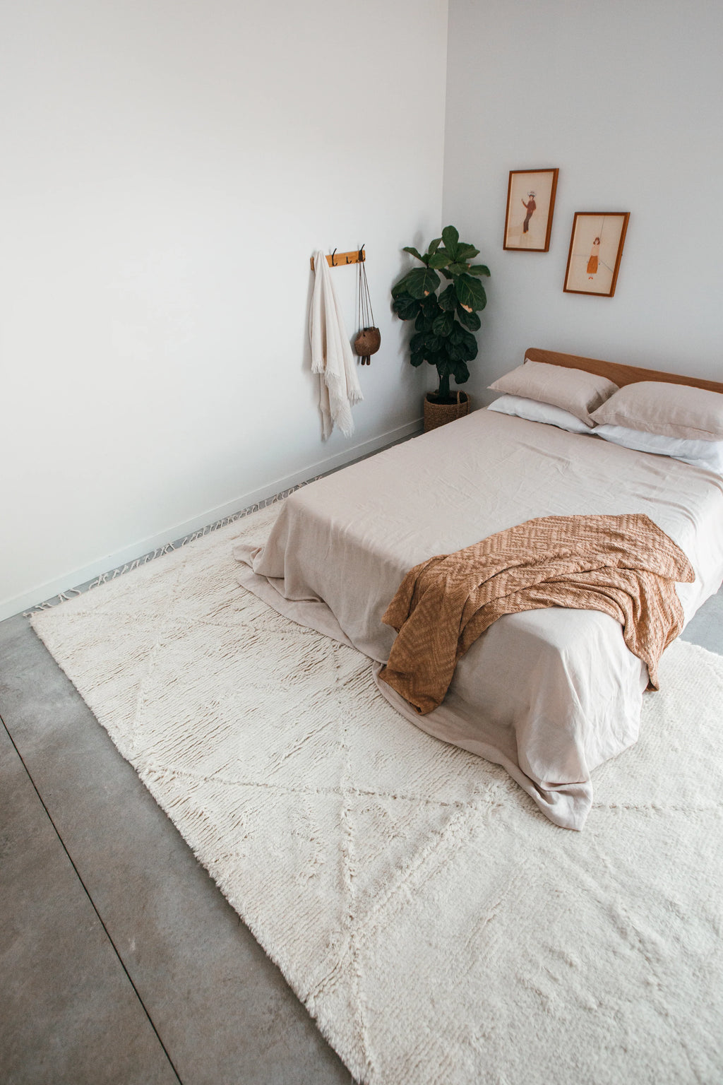 Sample of Prana New Zealand Wool Rug in Ivory