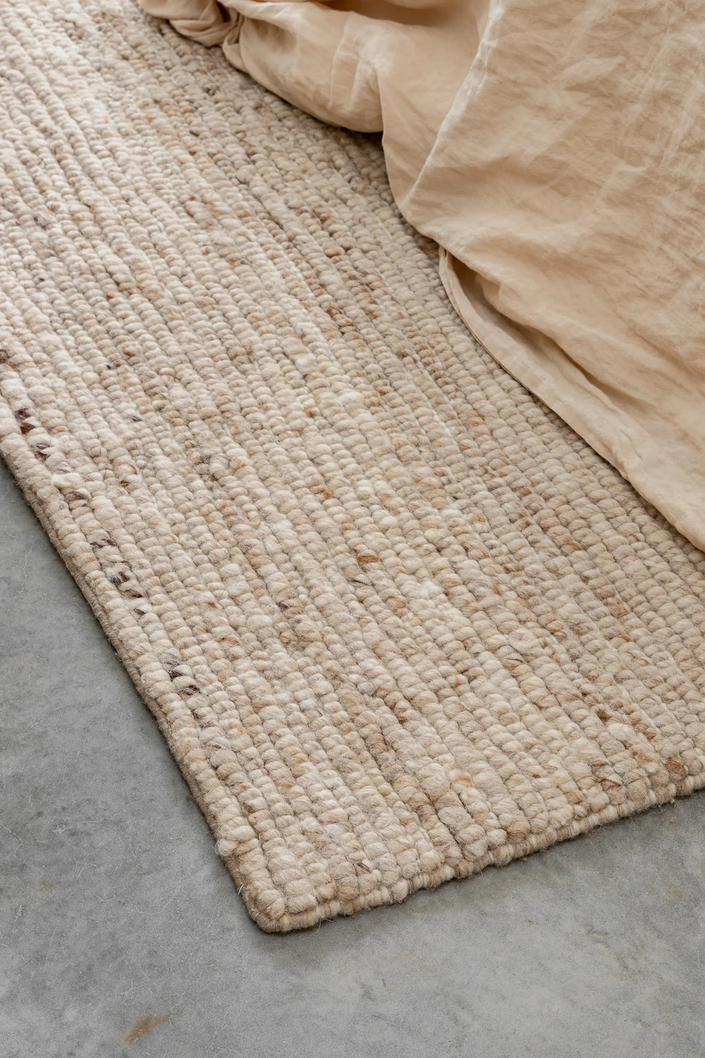 Sample of Bangalow Undyed New Zealand Wool Rug in Paperbark