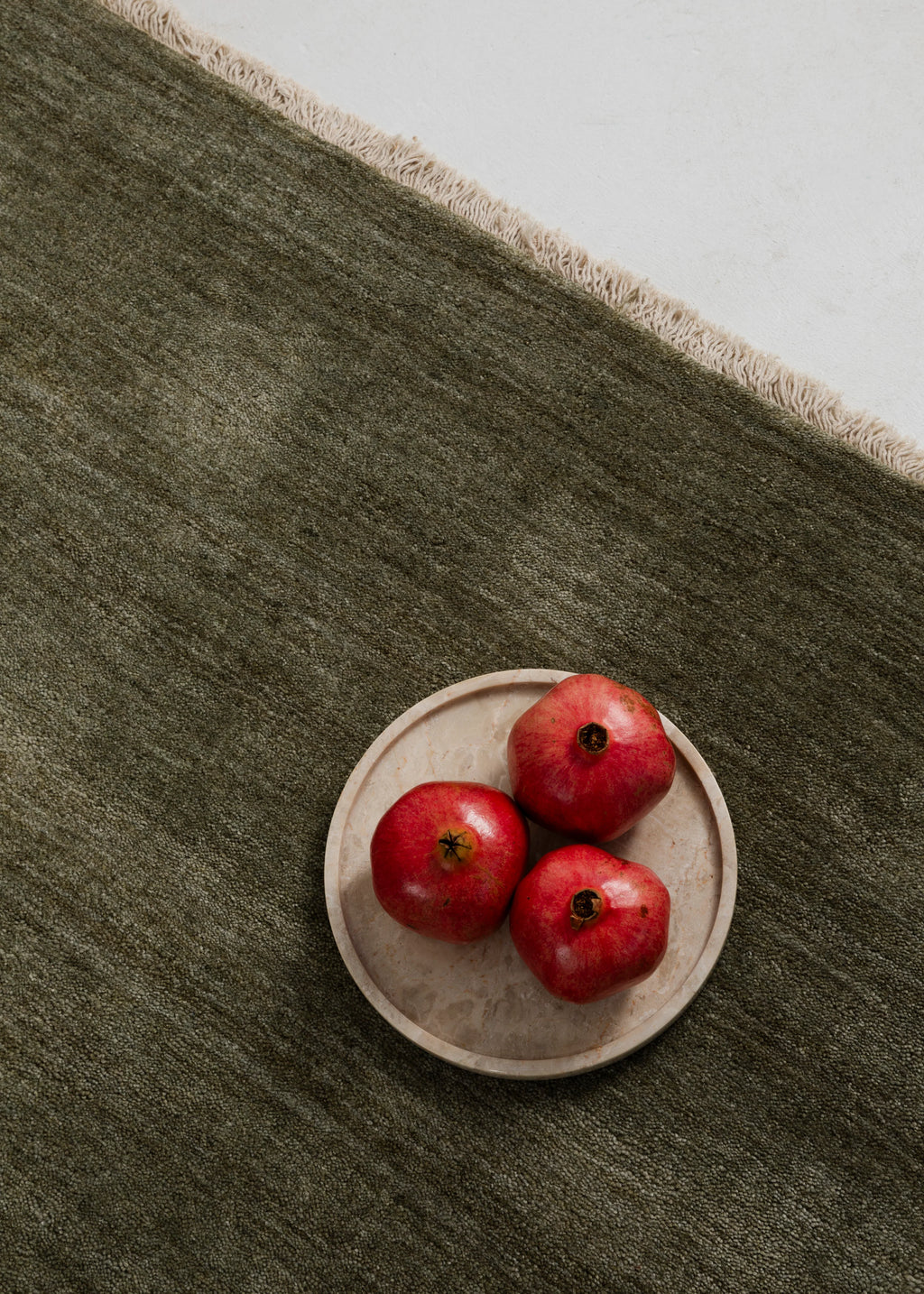 Sample of Bhakti Abrash Wool Blend Rug in Olive