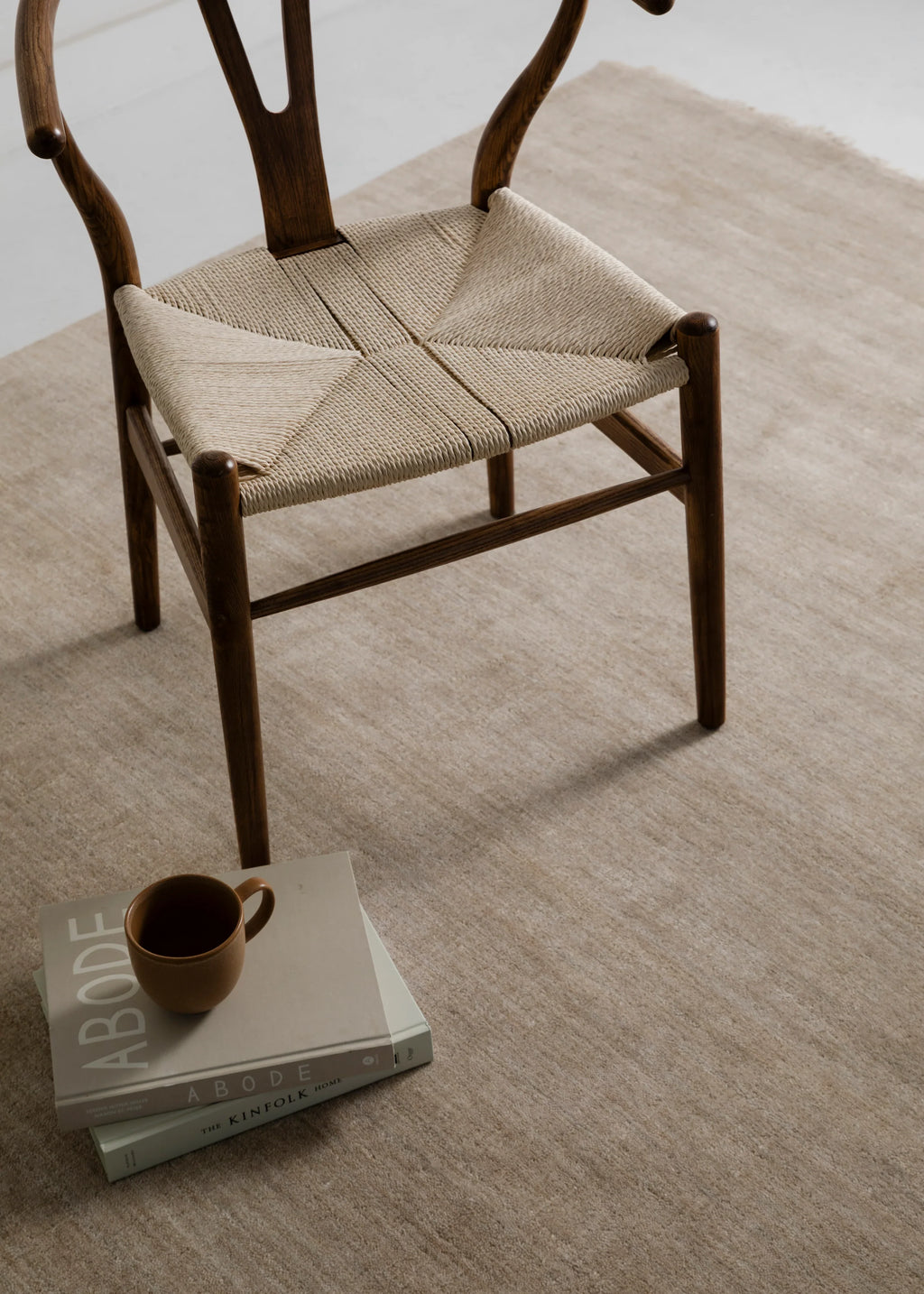 Sample of Bhakti Abrash Wool Blend Rug in Oyster