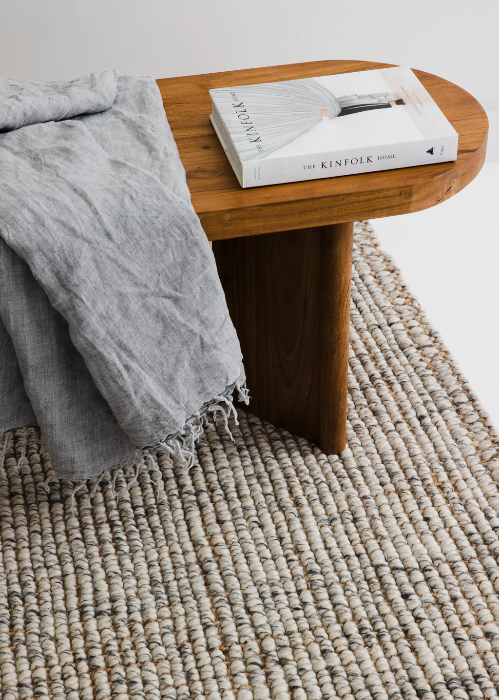 Sample of Alskar Handwoven Wool and Jute Rug in Grey