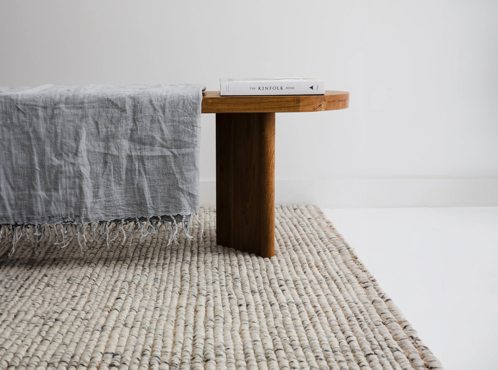 Sample of Alskar Handwoven Wool and Jute Rug in Grey