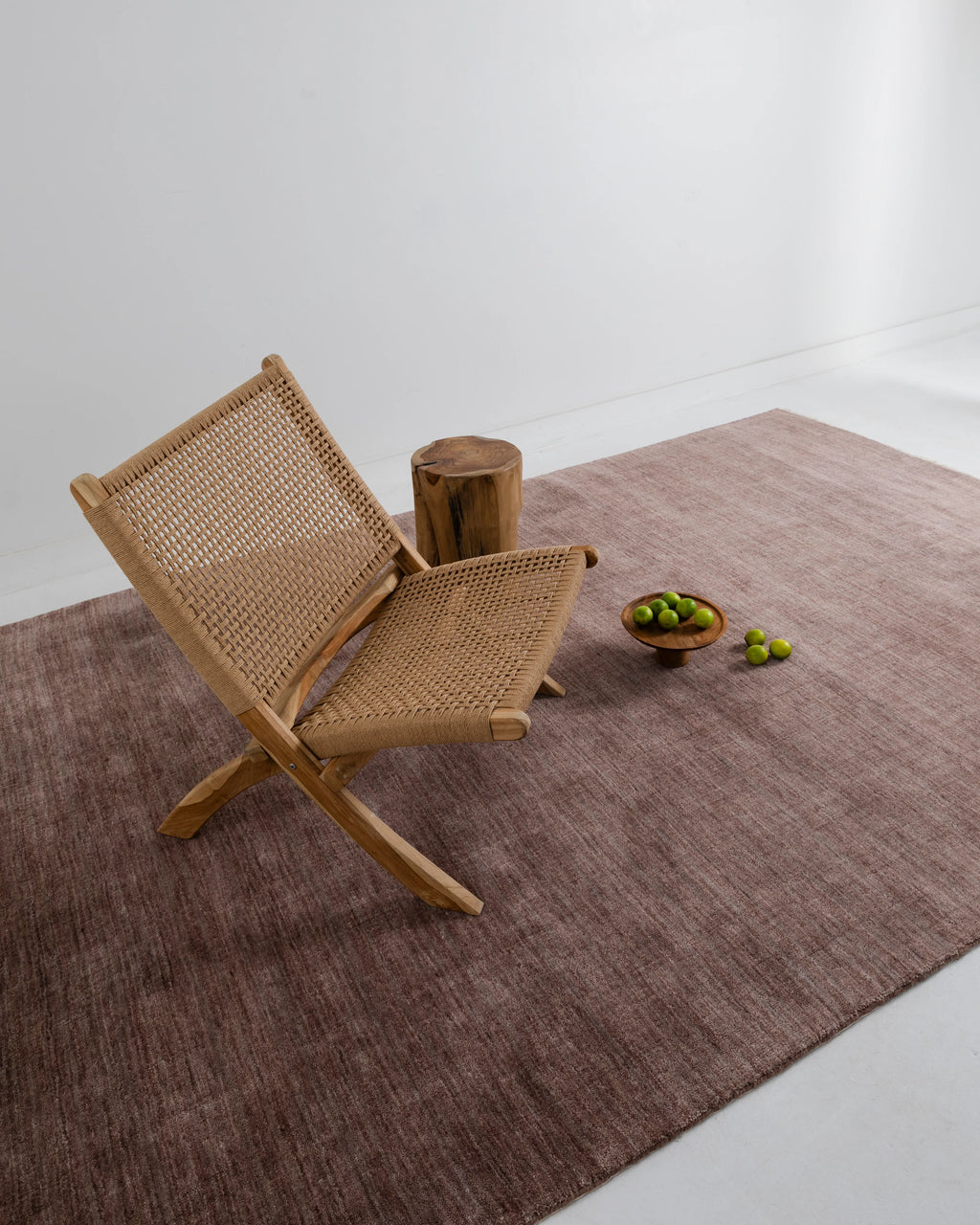 Sample of Bhakti Abrash Wool Blend Rug in Mauve