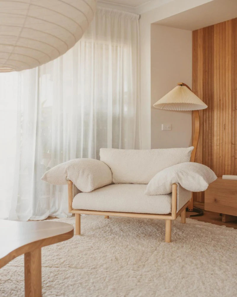 Sample of Prana New Zealand Wool Rug in Ivory