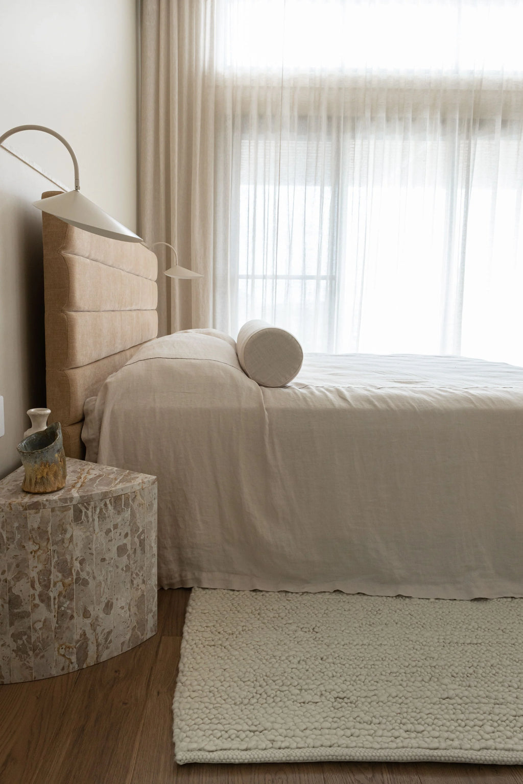 Sample of Newport Pebbly Weave Wool Rug in Ivory