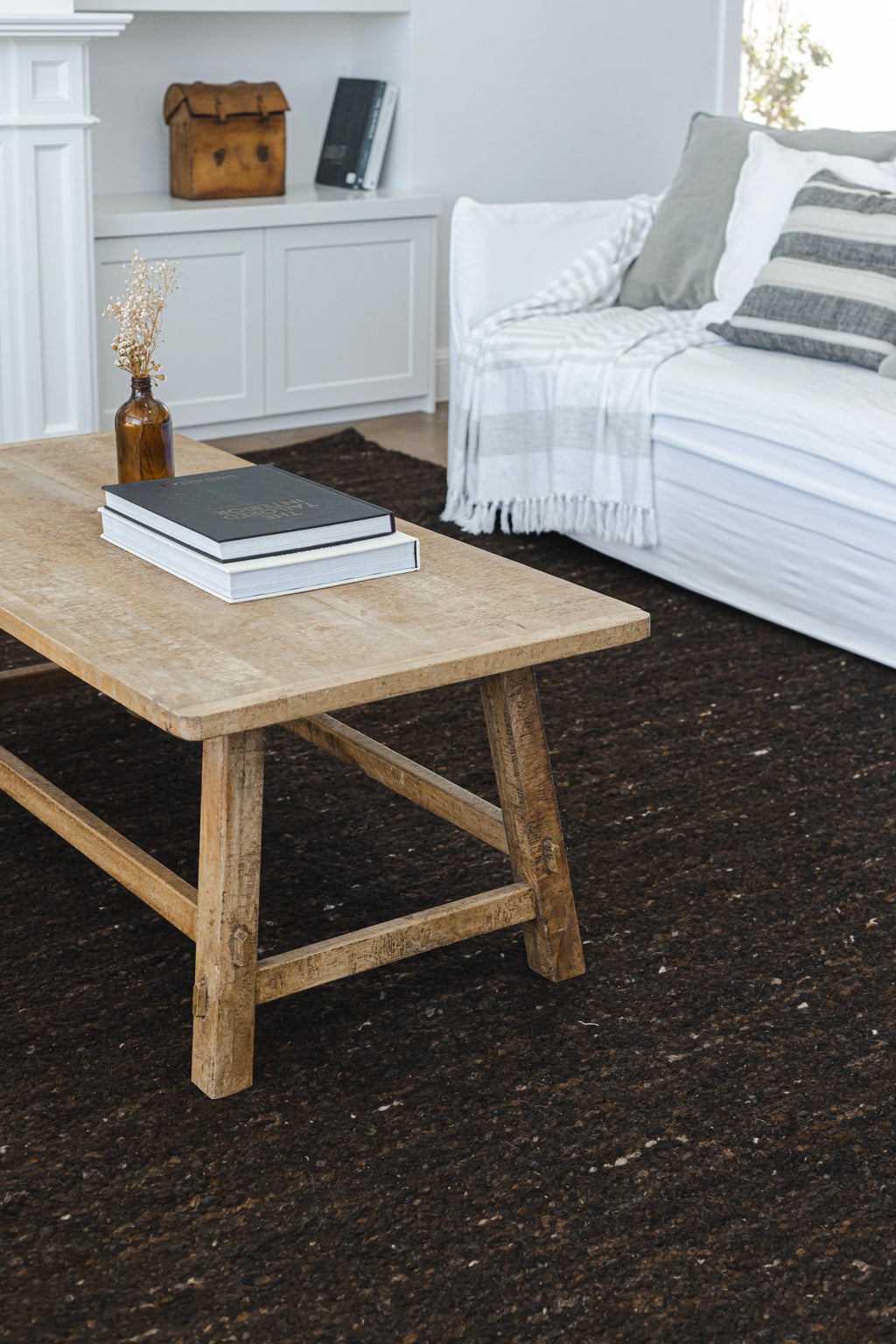 Sample of Taos Wool Rug in Chocolate
