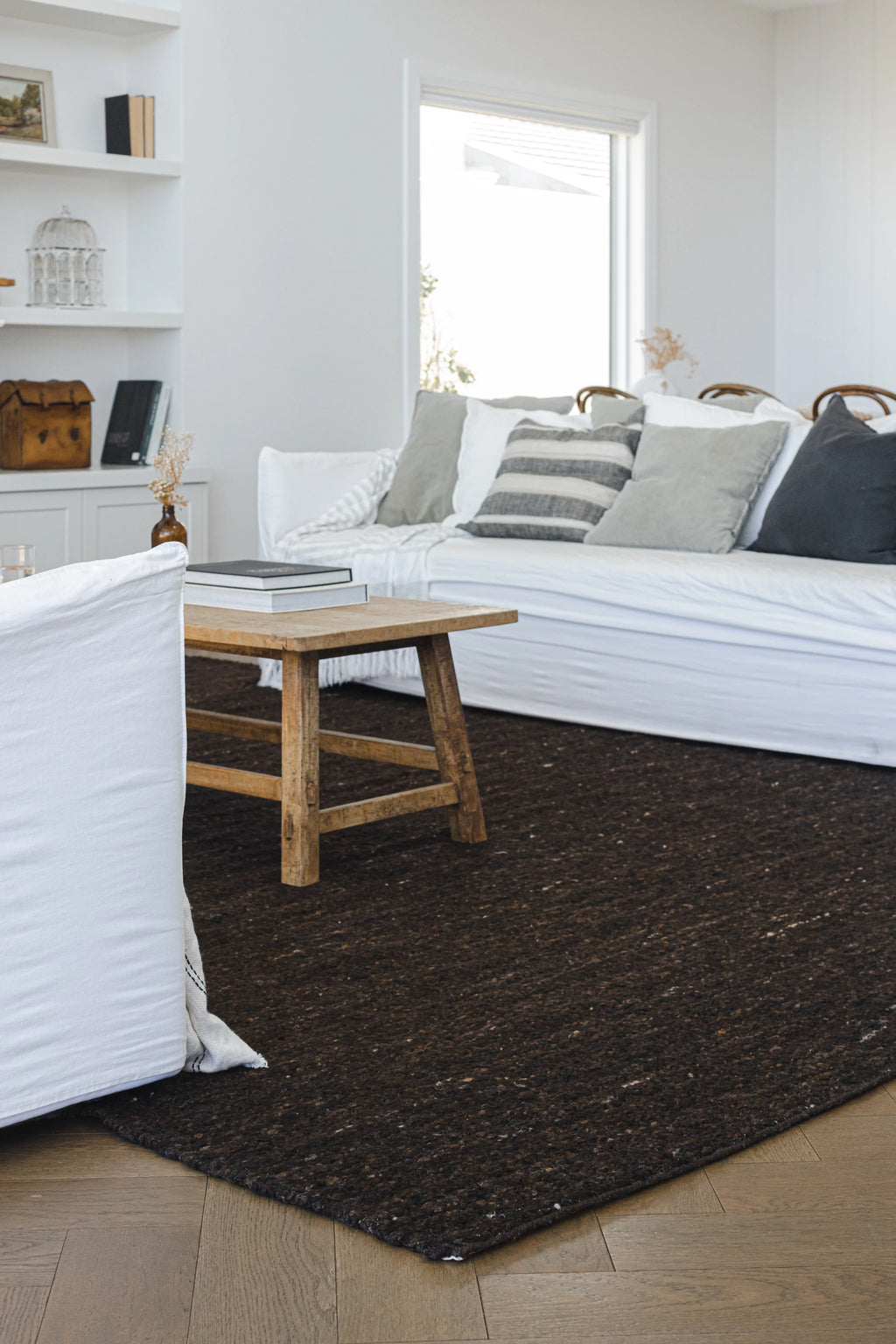 Sample of Taos Wool Rug in Chocolate