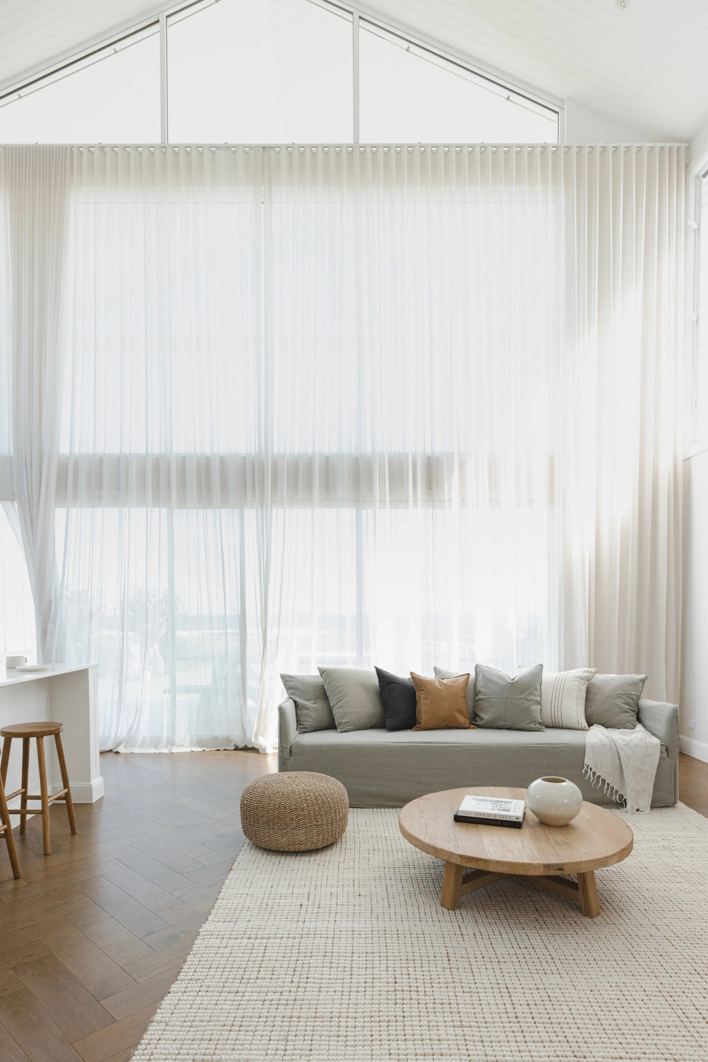 Sample of Alskar Handwoven Wool and Jute Rug in Ivory