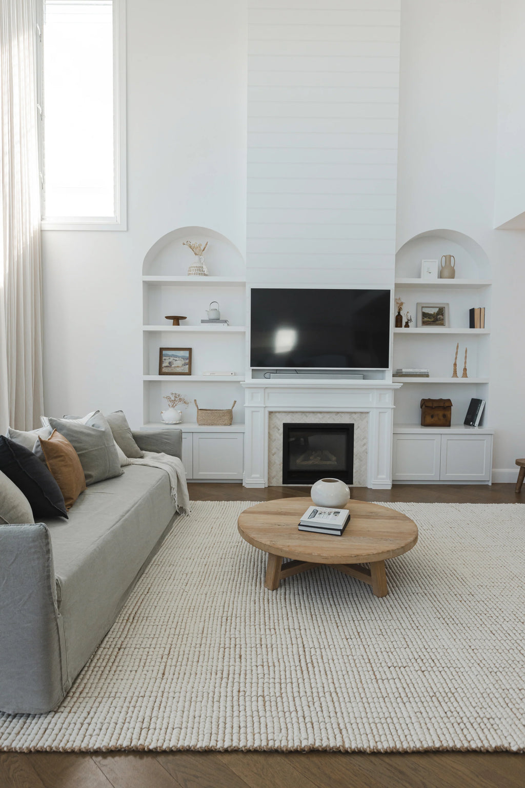 Sample of Alskar Handwoven Wool and Jute Rug in Ivory