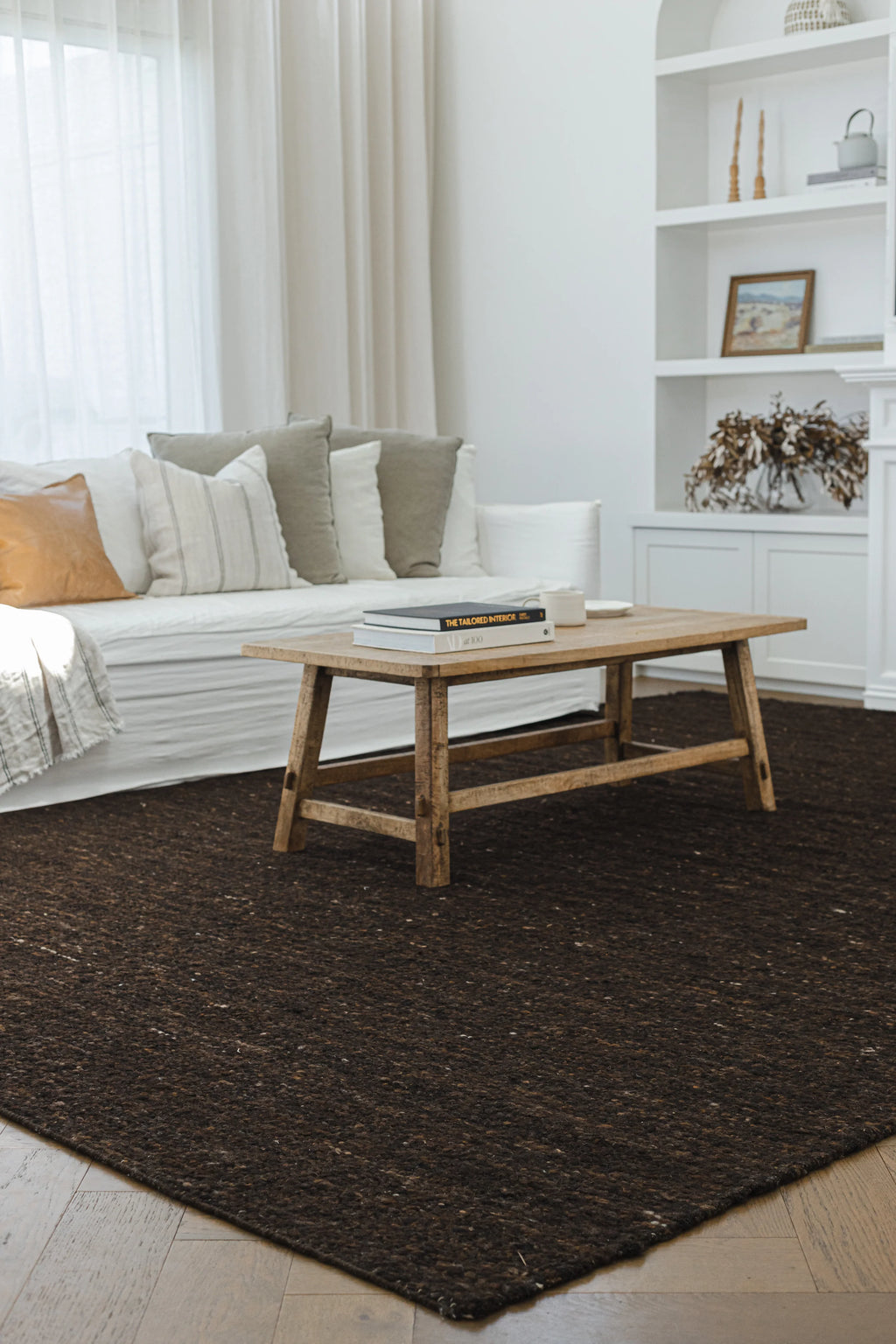 Sample of Taos Wool Rug in Chocolate