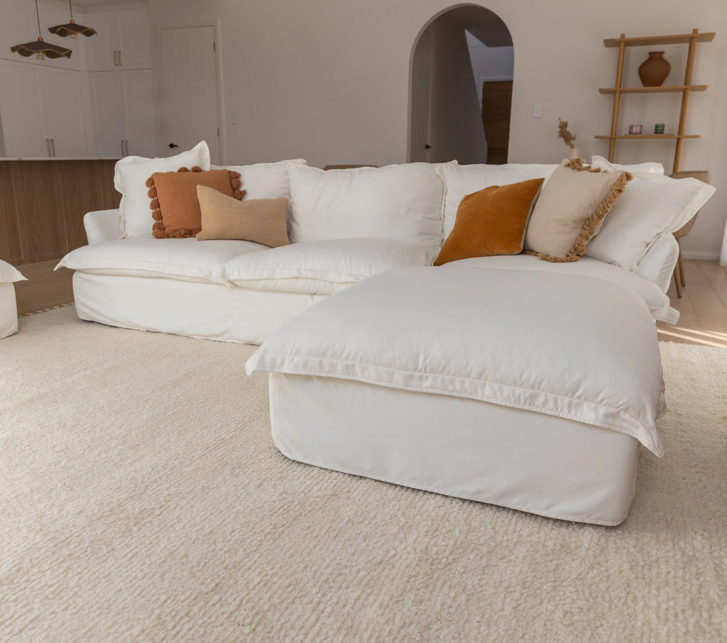 Sample of Sapna Hand Knotted New Zealand Ribbed Wool Rug in Ivory