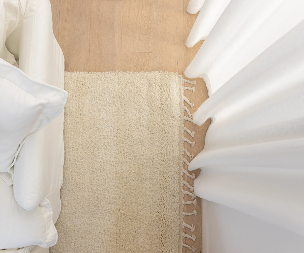 Sample of Sapna Hand Knotted New Zealand Ribbed Wool Rug in Ivory
