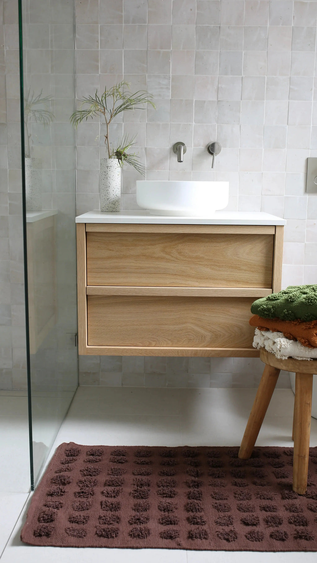 Merry Handwoven Cotton Bathmat in Cacao