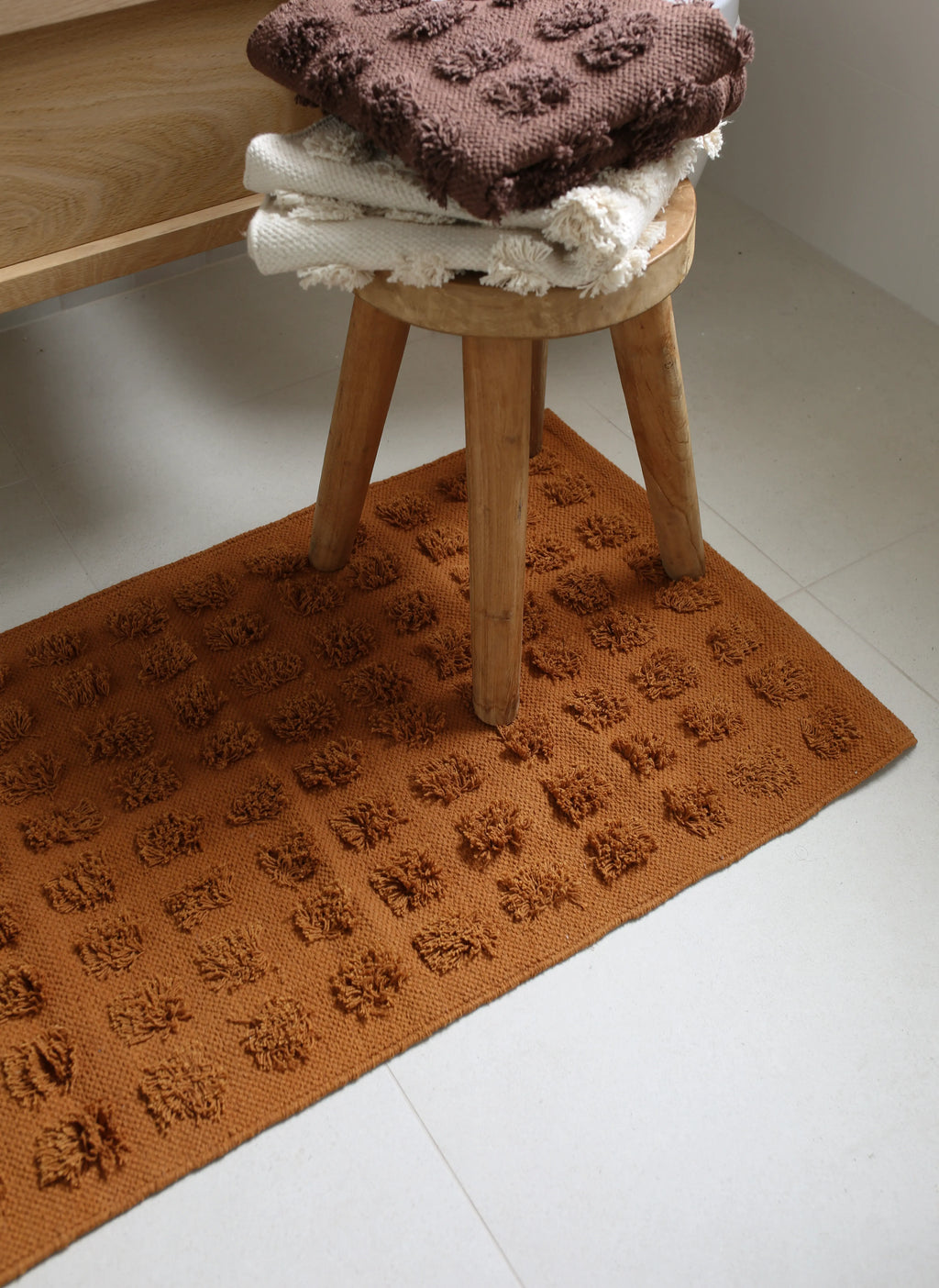 Merry Handwoven Cotton Bathmat in Clay