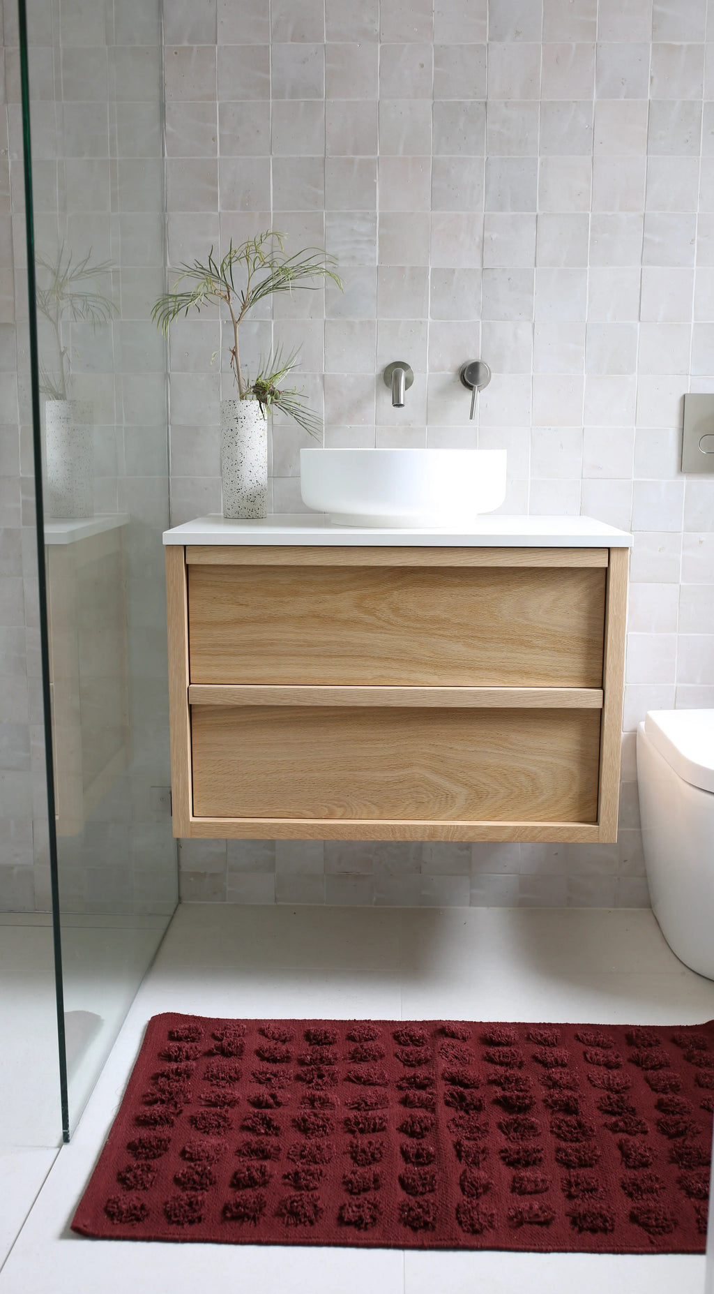 Merry Handwoven Cotton Bathmat in Mulberry