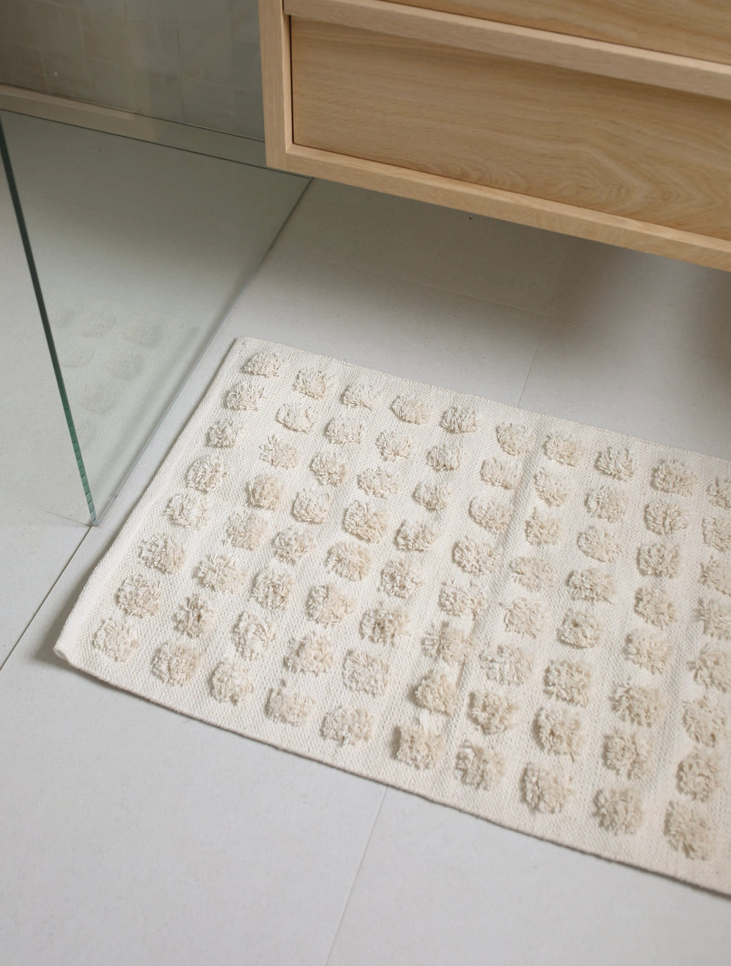 Merry Handwoven Cotton Bathmat in Natural