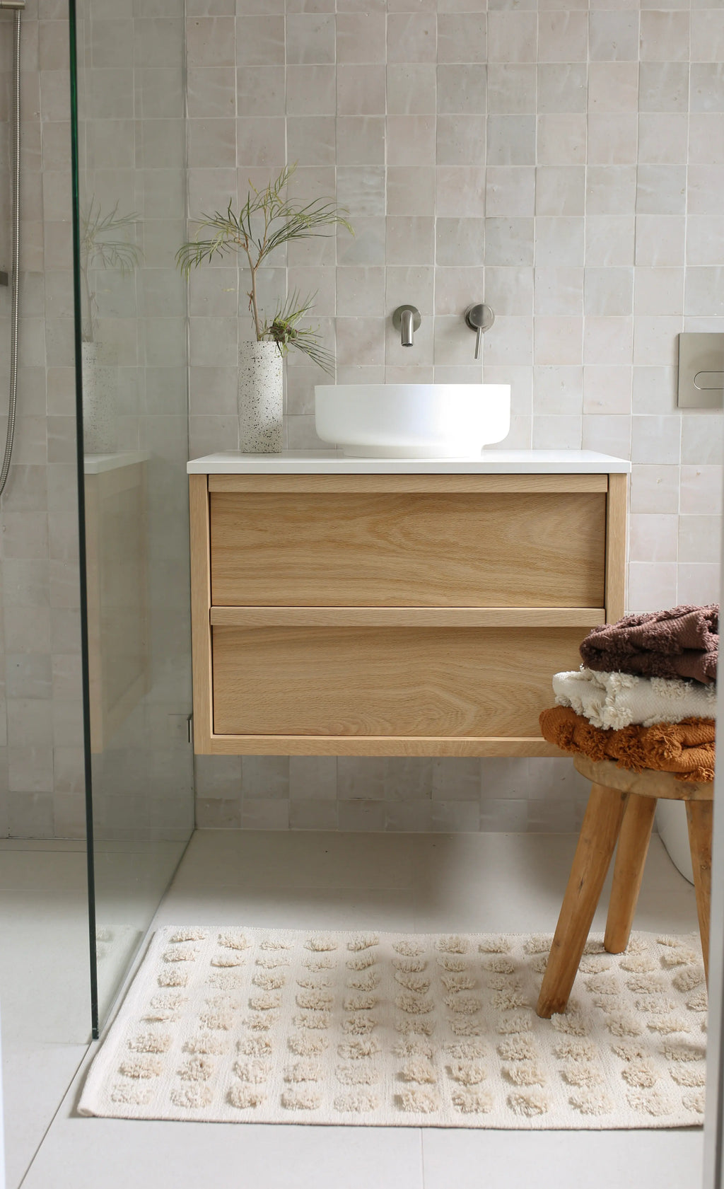 Merry Handwoven Cotton Bathmat in Natural