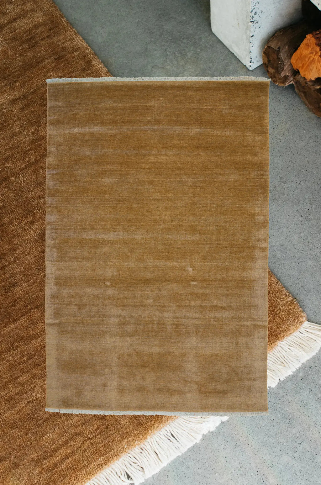 Bhakti Abrash Wool Blend Rug in Brown Butter