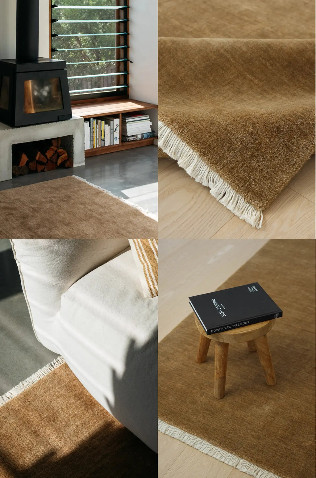 Bhakti Abrash Wool Blend Rug in Brown Butter
