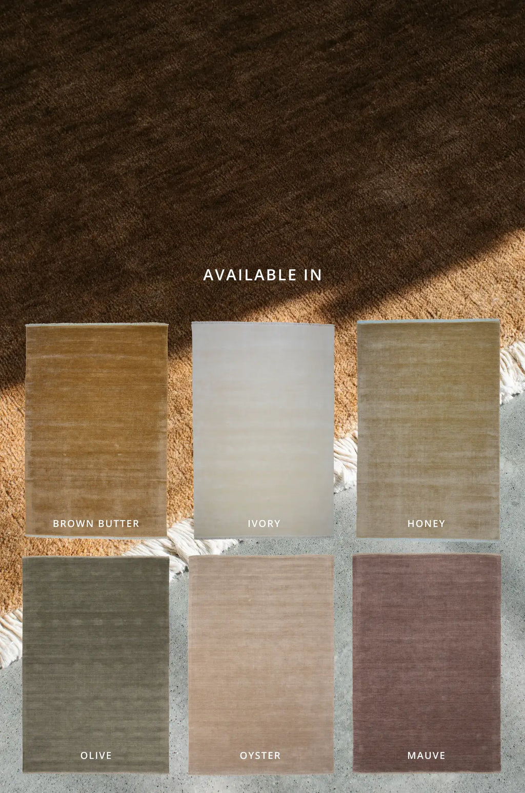 Bhakti Abrash Wool Blend Rug in Brown Butter