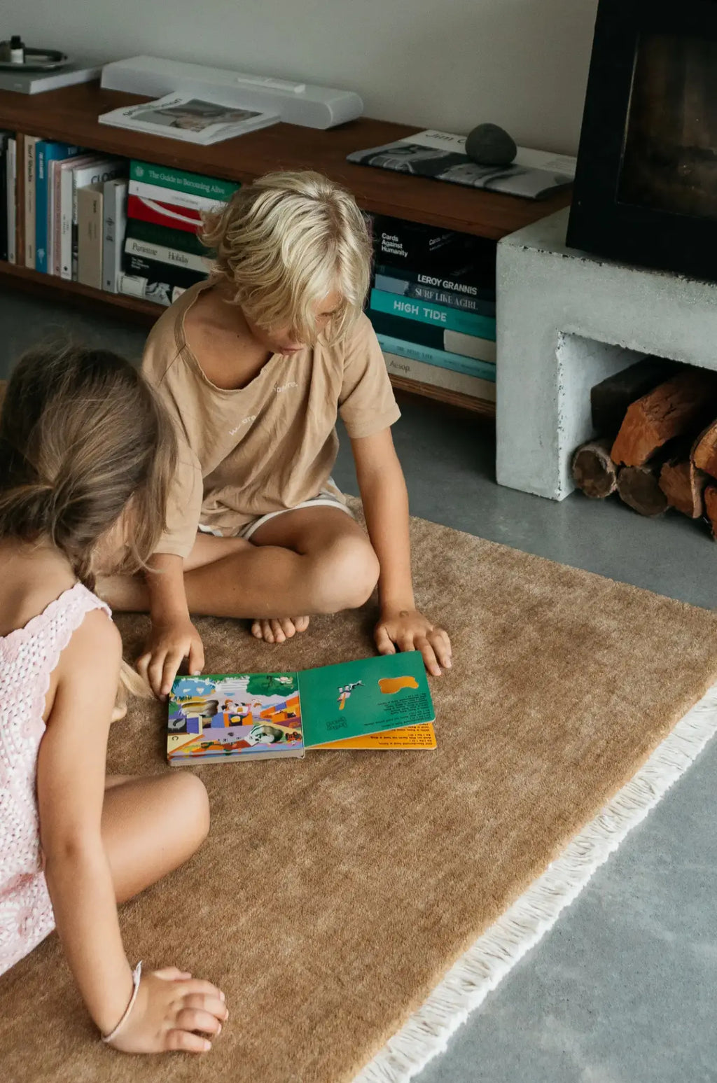 Bhakti Abrash Wool Blend Rug in Brown Butter