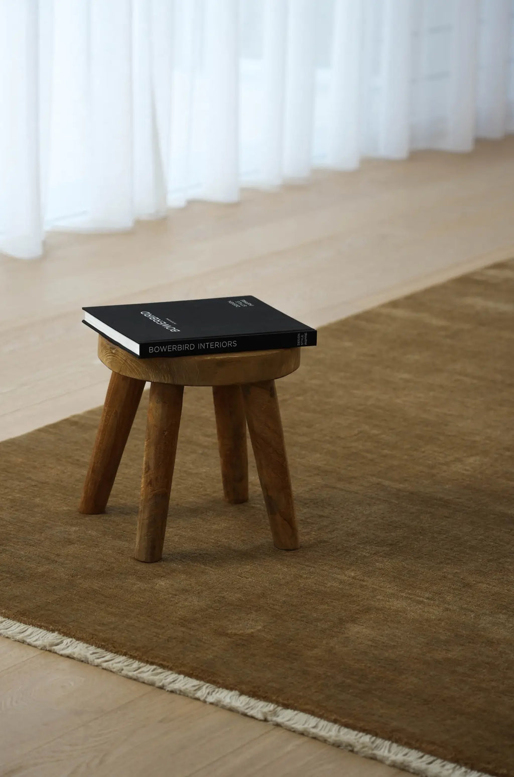 Bhakti Abrash Wool Blend Rug in Brown Butter