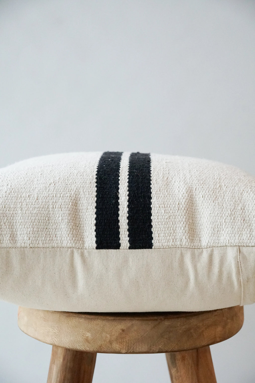 Etan Striped Cushion in Black and White