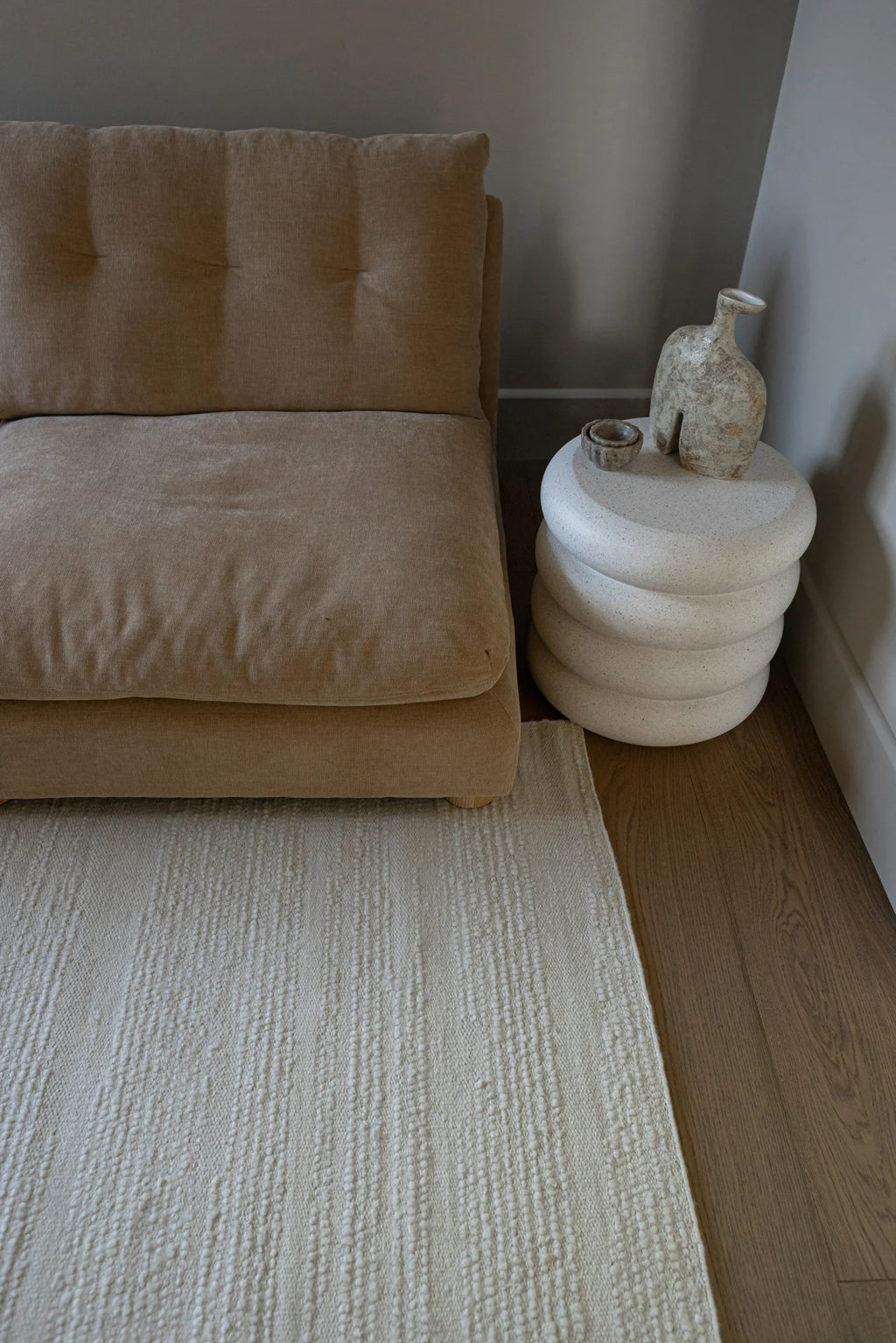 Elk Undyed Wool Rug in Natural White