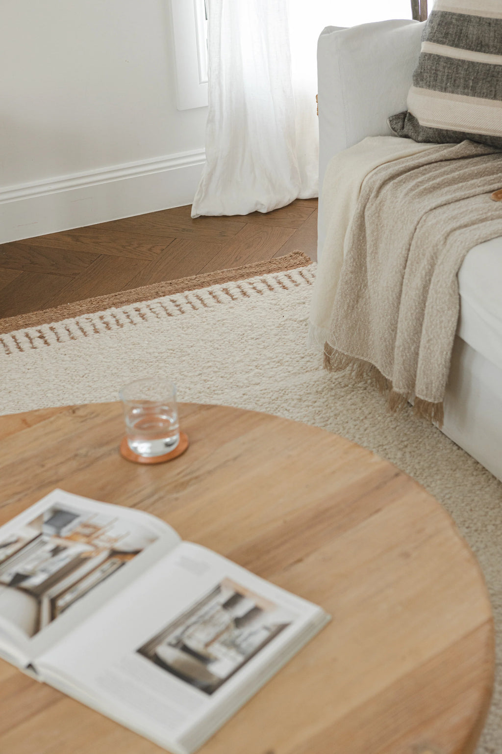 Sample of Ojai Wool & Jute Rug in Ivory