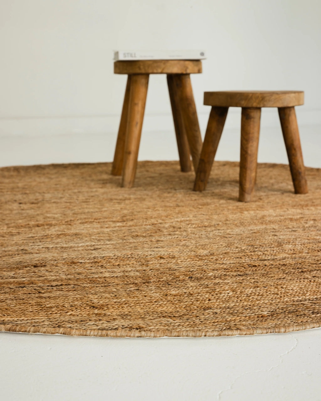 Lavanya Round Jute Rug in Natural