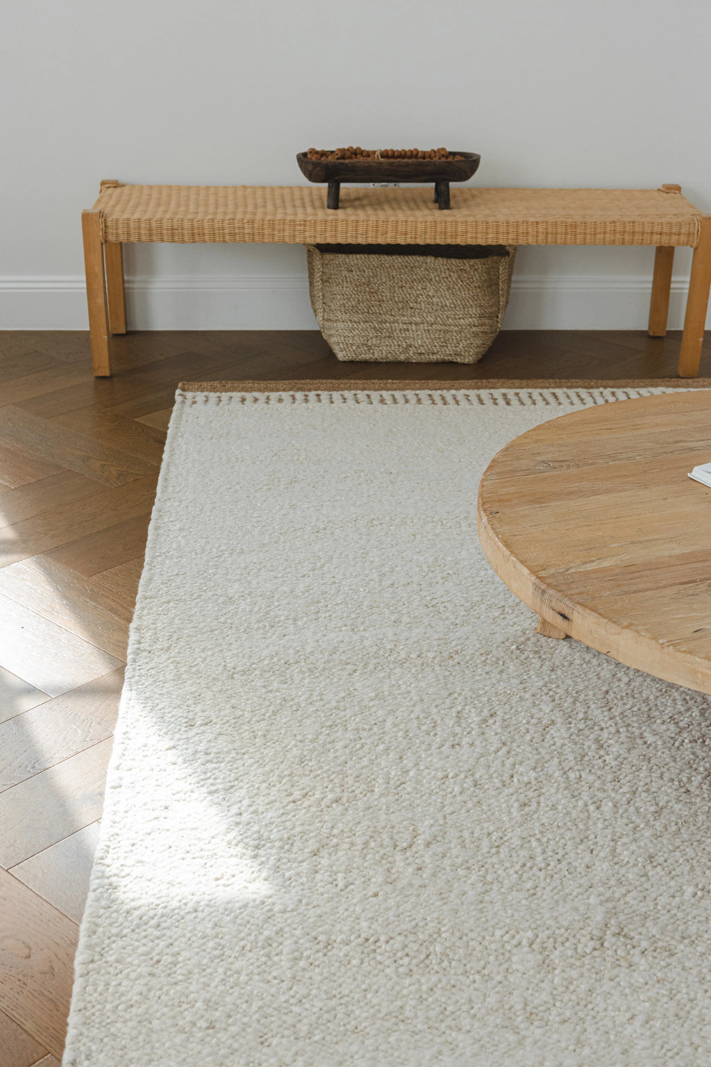 Sample of Ojai Wool & Jute Rug in Ivory